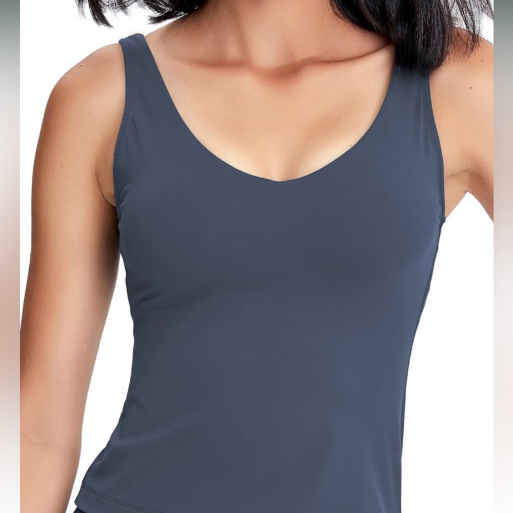 POSHDIVAH Sports Bra Longline Padded Tank Top Workout Fitness Running Yoga S
